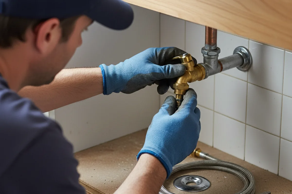 Shutoff valve and fitting work during Emergency Plumbing in Schurz